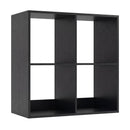 4 Cube Bookshelf with Back Guardrail for Living Room Bedroom