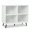 4-Cube Bookshelf with Metal Legs - White