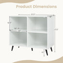 4-Cube Bookshelf with Metal Legs - White