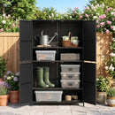 Rattan Vertical Storage Shed with Adjustable Shelves by LJGDeals