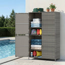 Rattan Vertical Storage Shed with Adjustable Shelves by LJGDeals