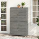 Rattan Vertical Storage Shed with Adjustable Shelves by DirectDeals