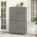 Rattan Vertical Storage Shed with Adjustable Shelves by LJGDeals