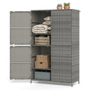Rattan Vertical Storage Shed with Adjustable Shelves by LJGDeals