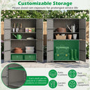Rattan Vertical Storage Shed with Adjustable Shelves by LJGDeals