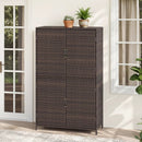 Rattan Vertical Storage Shed with Adjustable Shelves by LJGDeals