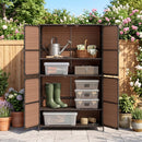 Rattan Vertical Storage Shed with Adjustable Shelves by LJGDeals