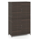 Rattan Vertical Storage Shed with Adjustable Shelves by LJGDeals