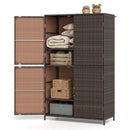 Rattan Vertical Storage Shed with Adjustable Shelves by LJGDeals
