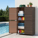 Rattan Vertical Storage Shed with Adjustable Shelves by LJGDeals