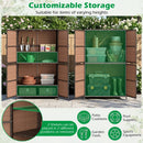 Rattan Vertical Storage Shed with Adjustable Shelves by LJGDeals