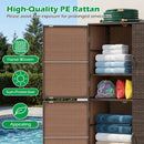 Rattan Vertical Storage Shed with Adjustable Shelves by LJGDeals