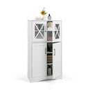 4 Doors Freeestanding Bathroom Floor Cabinet with Adjustable Shelves by LJGDeals
