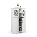 4 Doors Freeestanding Bathroom Floor Cabinet with Adjustable Shelves by DirectDeals