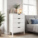 4-Drawer Dresser Wooden Nightstand with Anti-Tipping Kits-White by LJGDeals