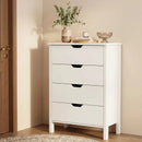 4-Drawer Dresser Wooden Nightstand with Anti-Tipping Kits-White by LJGDeals