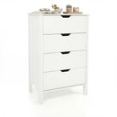 4-Drawer Dresser Wooden Nightstand with Anti-Tipping Kits-White by LJGDeals