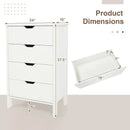 4-Drawer Dresser Wooden Nightstand with Anti-Tipping Kits-White by LJGDeals