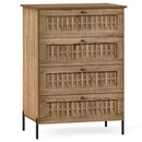 4-Drawer Dresser with Interlocking Mechanism and Metal Legs for Bedroom-Oak by LJGDeals