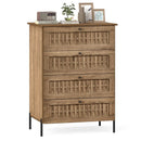 4-Drawer Dresser with Interlocking Mechanism and Metal Legs for Bedroom-Oak by LJGDeals