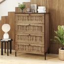 4-Drawer Dresser with Interlocking Mechanism and Metal Legs for Bedroom-Oak by LJGDeals