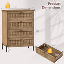 4-Drawer Dresser with Interlocking Mechanism and Metal Legs for Bedroom-Oak by LJGDeals