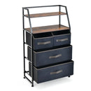 4-Drawer Free Standing Storage Dresser with 2 Open Shelves-Rustic Brown by LJGDeals