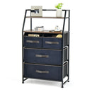 4-Drawer Free Standing Storage Dresser with 2 Open Shelves-Rustic Brown by LJGDeals