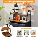 4-Drawer Free Standing Storage Dresser with 2 Open Shelves-Rustic Brown by LJGDeals