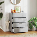 4 Drawer Storage Cabinet with Metal Legs Handles with Anti-Toppling Devices by LJGDeals