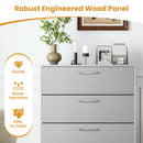 4 Drawer Storage Cabinet with Metal Legs Handles with Anti-Toppling Devices-Gray
