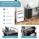 4-Drawer Cart Storage Bin Organizer Rolling with Plastic Drawers by LJGDeals