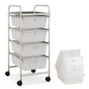 4-Drawer Cart Storage Bin Organizer Rolling with Plastic Drawers by LJGDeals