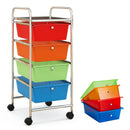 4-Drawer Cart Storage Bin Organizer Rolling with Plastic Drawers by DirectDeals