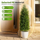 4 FT Artificial Topiary Tree Set of 2 Faux Cedar Cypress Plants in Cement-Filled Pots by LJGDeals