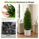 4 FT Artificial Topiary Tree Set of 2 Faux Cedar Cypress Plants in Cement-Filled Pots by LJGDeals