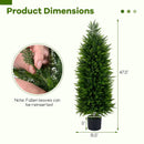 4 FT Artificial Topiary Tree Set of 2 Faux Cedar Cypress Plants in Cement-Filled Pots by LJGDeals