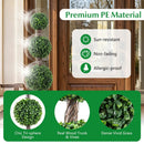 4 FT Artificial Triple Ball Boxwood Tree with Cement-filled Retro Planter by DirectDeals