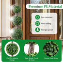 4 FT Artificial Triple Ball Boxwood Tree with Cement-filled Retro Planter by LJGDeals