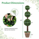 4 FT Artificial Triple Ball Boxwood Tree with Cement-filled Retro Planter by LJGDeals