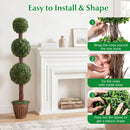 4 FT Artificial Triple Ball Boxwood Tree with Cement-filled Retro Planter Set of 2 by DirectDeals