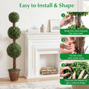 4 FT Artificial Triple Ball Boxwood Tree with Cement-filled Retro Planter Set of 2 by LJGDeals