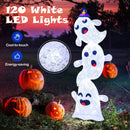 4 FT Lighted Standing Halloween Decoration Stacked Ghosts with 120 LED Lights by LJGDeals
