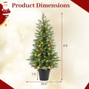 4 FT Pre-lit Christmas Trees with 70 Warm White LED Lights and 173 Branch Tips 2 Pack by LJGDeals