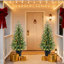 4 FT Pre-lit Christmas Trees with 70 Warm White LED Lights and 173 Branch Tips 2 Pack by LJGDeals