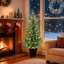 4 FT Pre-lit Christmas Trees with 70 Warm White LED Lights and 173 Branch Tips 2 Pack by LJGDeals