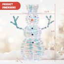 4 Feet Iridescent Christmas Snowman with White LED Lights and Ground Stakes by LJGDeals