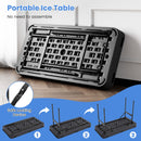 4 Feet Plastic Party Ice Folding Table with Matching Skirt-Black