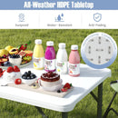 4 Feet Portable Camping Table with HDPE Tabletop and Metal Legs-White by LJGDeals