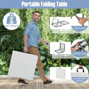 4 Feet Portable Camping Table with HDPE Tabletop and Metal Legs-White by LJGDeals